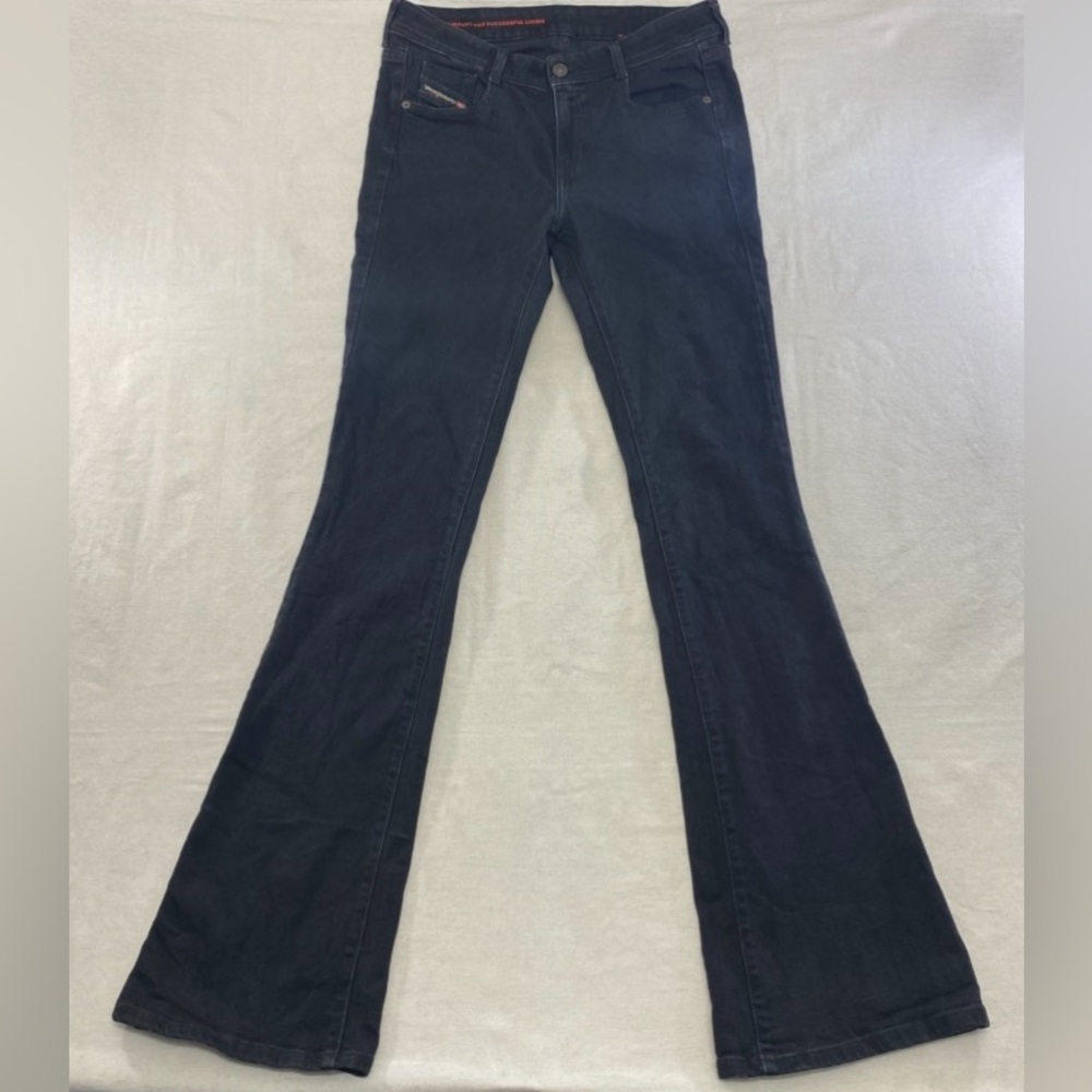 Diesel 1969 D-Ebbey Bootcut And Flare Black Denim Jeans Womens 32x36 Stretch